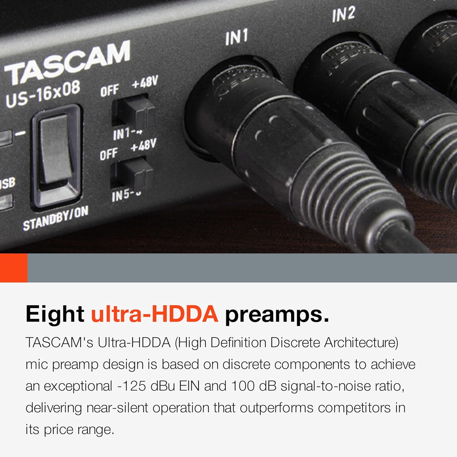 Tascam US-16x08 Rackmount USB Audio/MIDI Interface for Recording, Drum Recording, 8 XLR/8 1/4