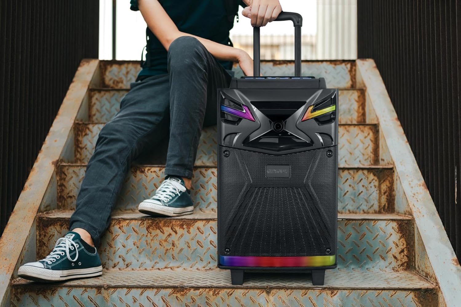 GTSK10-1 Karaoke Machine for Adults with Screen Stand, 600W PA System, 10