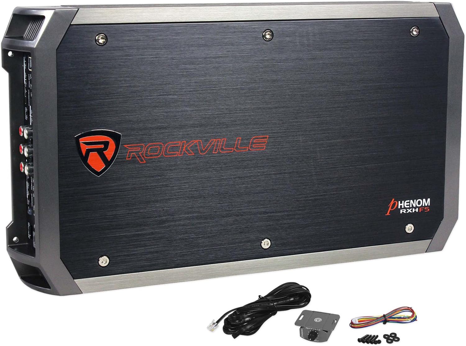 Rockville RXH-F5 3200W 5-Channel Car Amplifier, Dyno-Certified RMS, MOSFET Power Supply, ELNA Capacitors, Class-A/B D, Perfect for Car Audio and Subs
