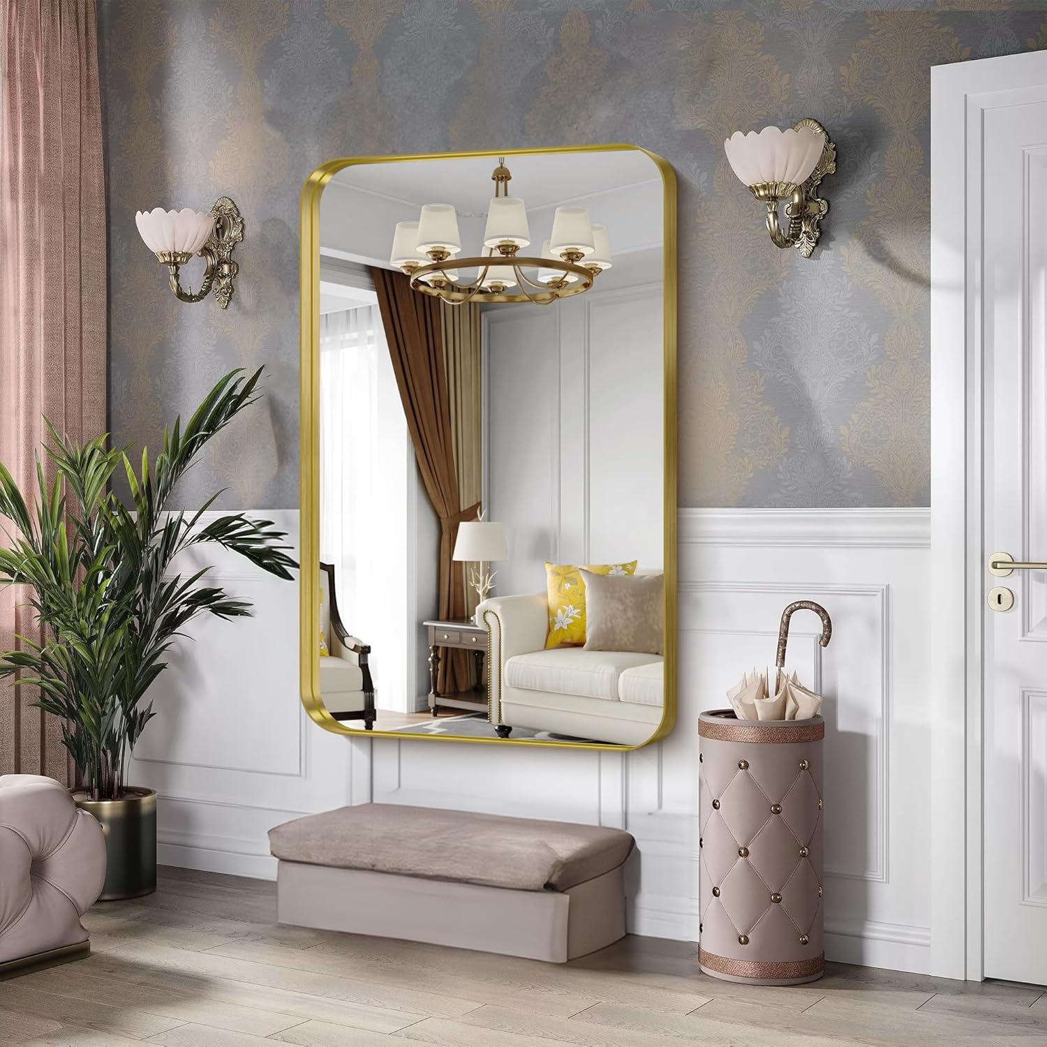 CIRCUMI Gold Bathroom Mirror, 36