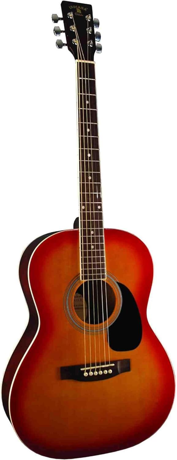 INDIANA 6 String Acoustic Guitar, Right, Cherry Sunburst (IDA-CB)