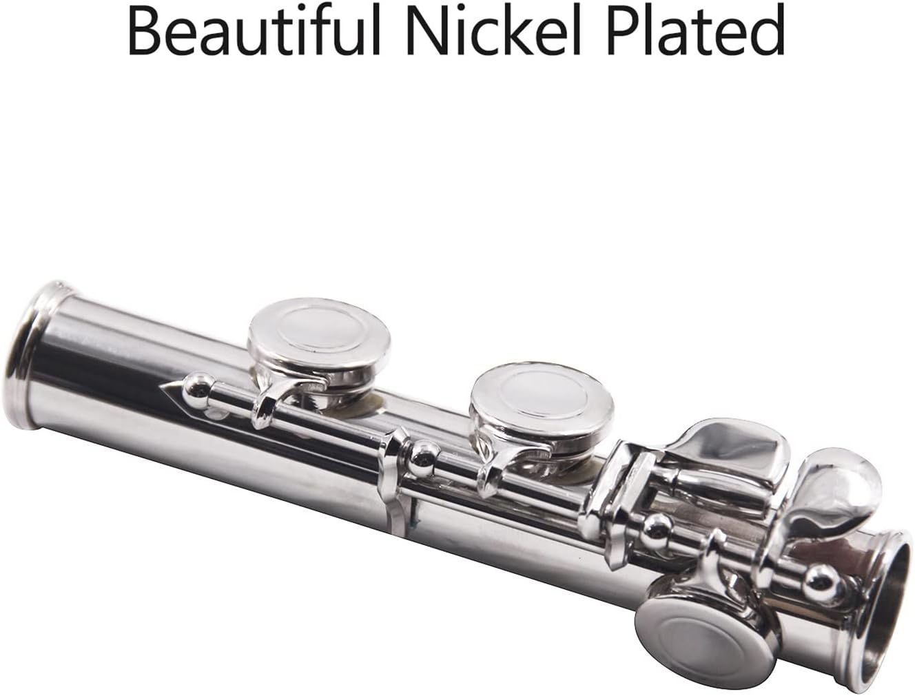 Flute Musical Instrument Closed Hole C Flute 16 Keys Cupronickel Nickel-Plated Wind Instrument with Flute Accessaries Starter Flute