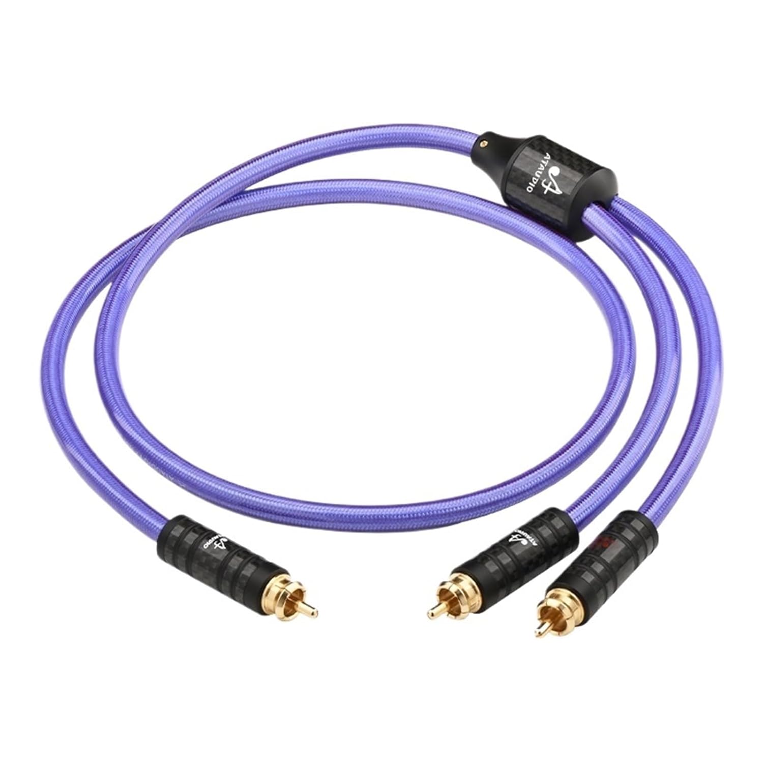 HiFi RCA to 2RCA Audio Cable High-Performance Silver-Plated RCA to 2RCA Y Splitter Cable for Subwoofer Amplifier(2m)