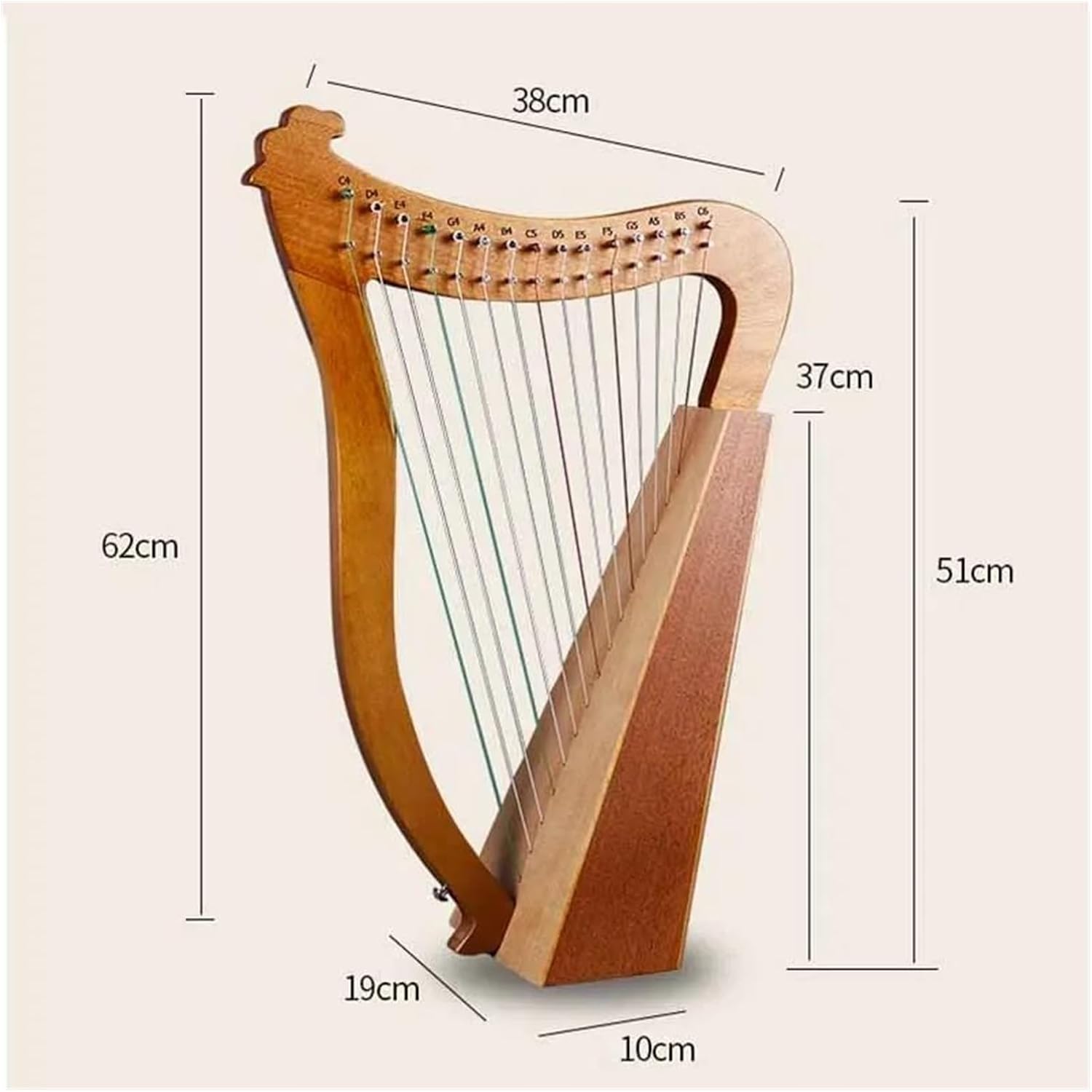 Lyre Harp Set Wooden 15 String Harp Rare Musical Instrument Professional Portable Harp Musical Instrument Accessories(15 String1)