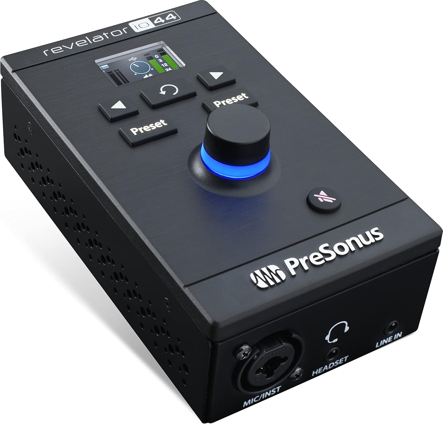 PreSonus Revelator io44 USB-C Audio Interface for music production and streaming with built-in mixer and easy-to-use effects presets plus Studio One DAW Recording Software