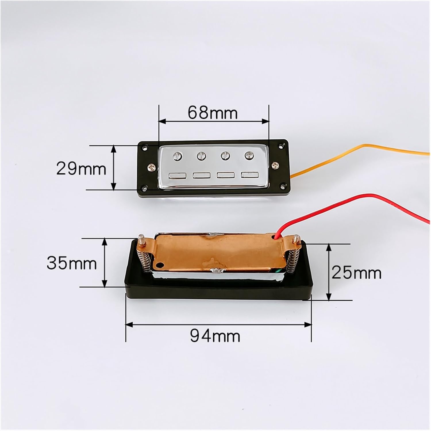 Mini 4 String Bass Guitar Humbucker Ceramic Magnet Pickups with Black Frame Electric Guitar Pickups Set