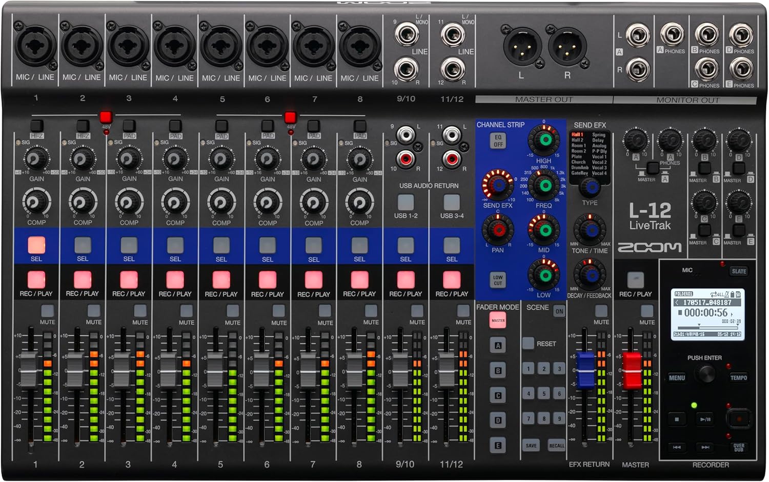 Zoom L-12 -Channel Mixer - Powered