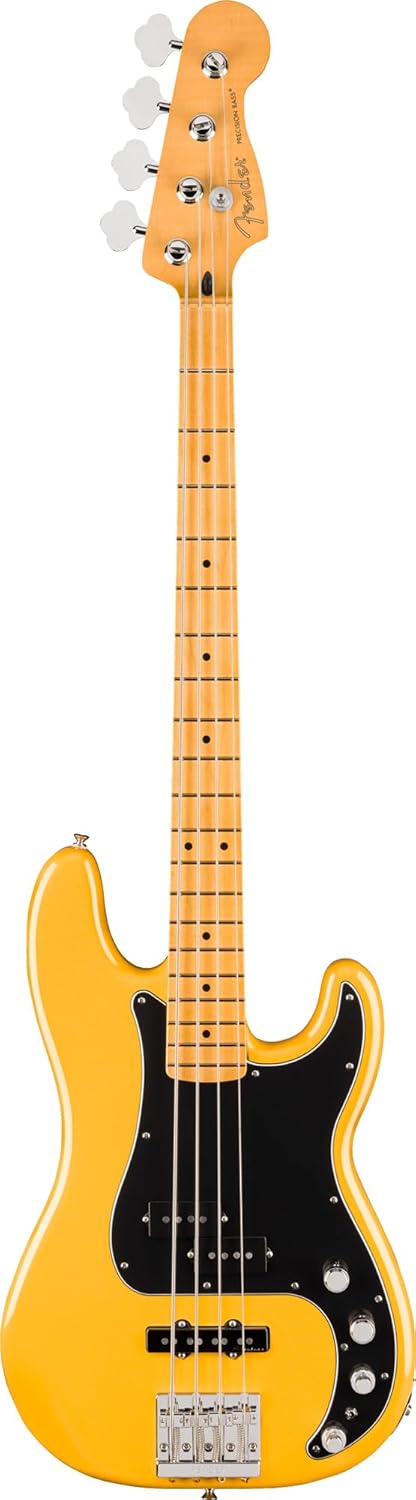 Fender Player II Modified Active Precision Bass - Sunshine Yellow Bundle with Gig Bag, Strap, Cable, 3-Pack Picks, and Guitar Cleaning Kit