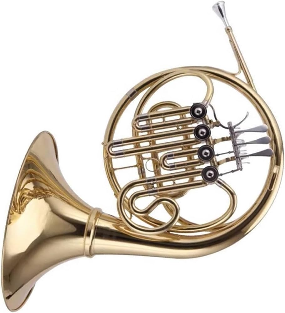 4 Key French Horn French Horn B Flat Four Key Single Row Professional Performance Instrument Painted Gold