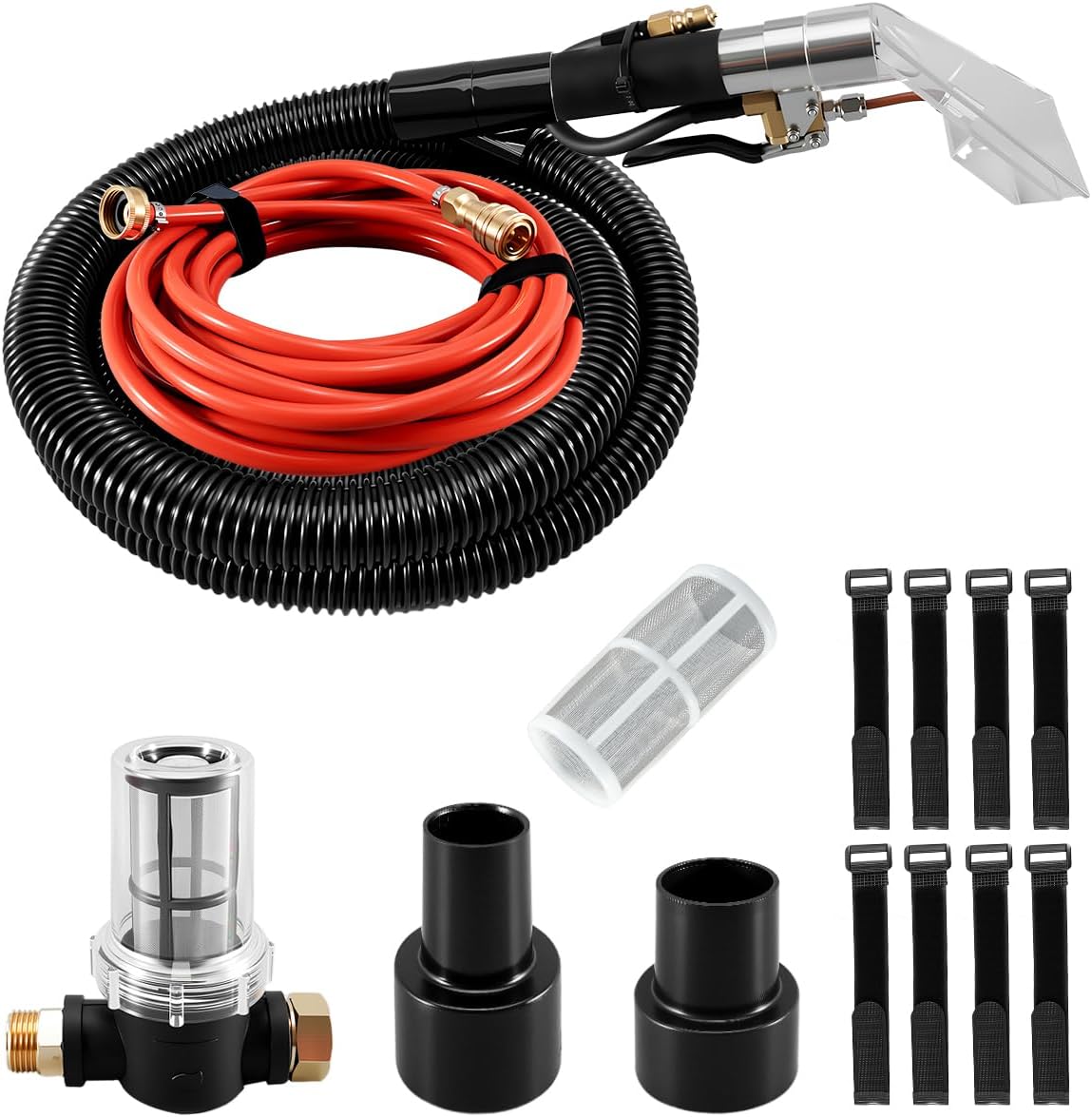 WUMZIJ Shop Vac Extractor Kit Fit for Most Wet/Dry Vacuums, Extractor Hose Kit with Wand Hose and Adapter for Auto Car Detailing Home Use Carpet Upholstery Cleaning