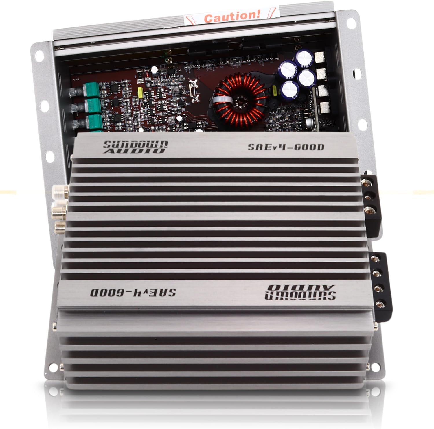 Sundown Audio SAEv4-600D Class D Monoblock Car Subwoofer Amplifier - 600W RMS @ 1 Ohm - Heavy Duty Heat Sink, Variable Lowpass/Subsonic Filters, Phase Control, Remote with Clip Indicator