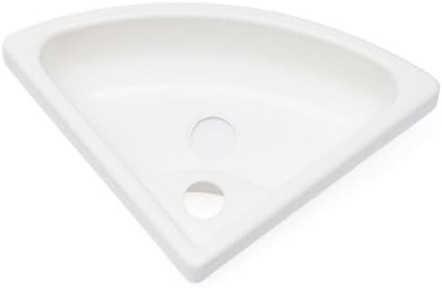 Triangular Sink,White Acrylic Boat RV Caravan Camper Sink with Faucet,Wall Mount Corner Bathroom Sink with Drain Pipe,Vanity Single Bowl Sink Small Corner Sink Kit for Restaurants,RVs,Yachts