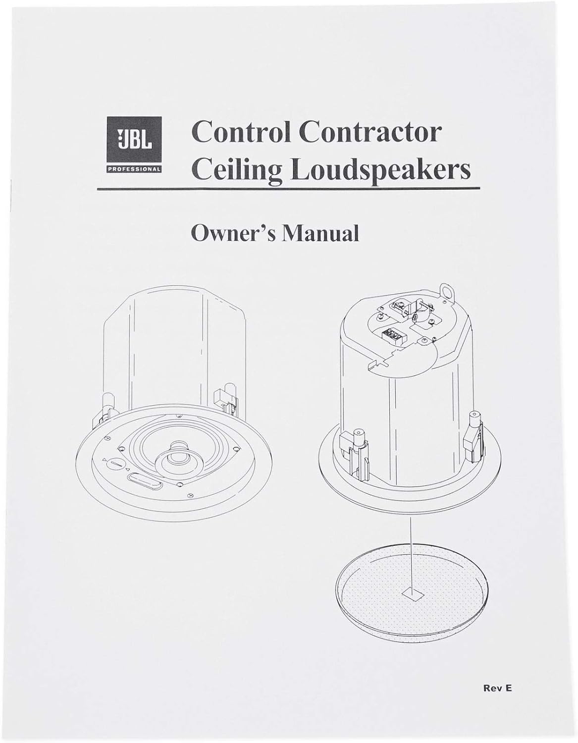 JBL Professional Control 26C 2-Way, 6.5” Round In-Ceiling Speaker with Metal Back-Can. 16 Ohm, 150 Watt. Sold as Pair. White, Paintable Grille.
