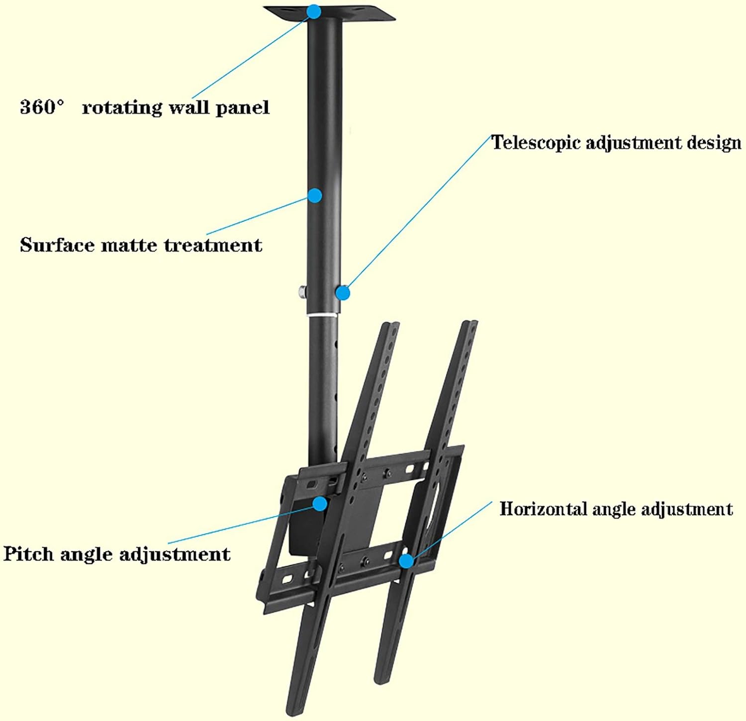 TV Stand Tv Wall Mount TV Ceiling Mount Adjustable Bracket, Fits Most 32-65
