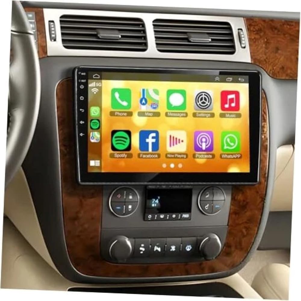 with Carplay for Silverado 2500 Hd LTZ Extended Cab 2010 10 Inch Android 15 Car Stereo with Touch Screen Wireless CarPlay & Android Auto, 4G+64G, Double Din, Bluetooth, GPS Navigation, Backup Camera
