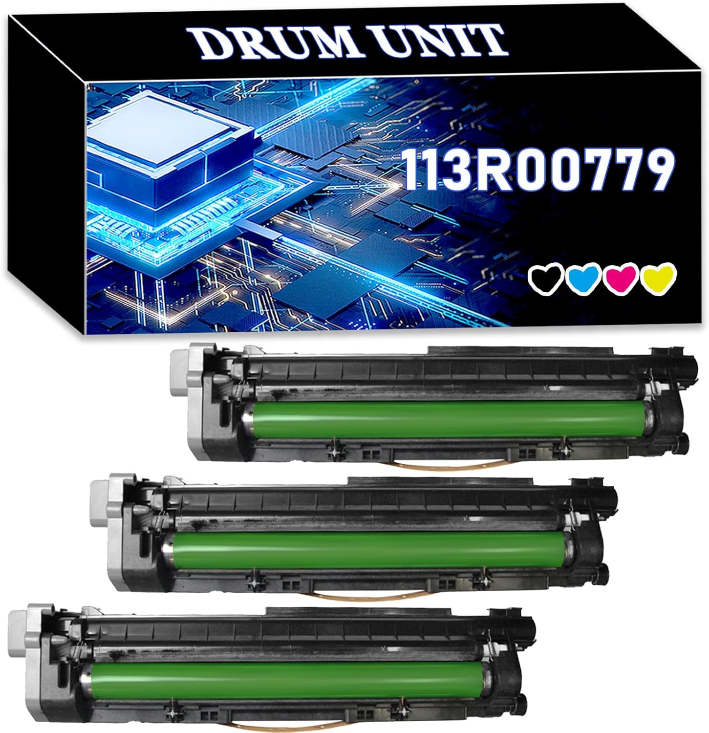 113R00779 Drum Unit | Compatible for Xerox VersaLink B7025 B7030 B7035 Copier Drum Cartridge (80000 Pages Yield) Black 3-pack