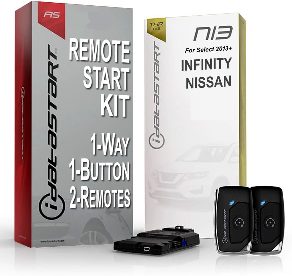iDataStart Remote Starter KIT for Select Infiniti/Nissan Push-to-Start Vehicles 2013+ w/3000ft Range (1-Way, 1-Button, 2-Remotes)