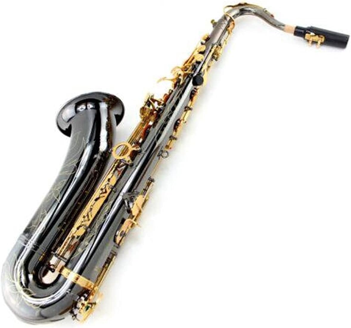 Sax Beginners Kit Bb Tenor Black Nickel Saxophone Instrument B Flat Sax with Case Mouthpiece Accessories Wind Instrument (Color : Gold Nickel)