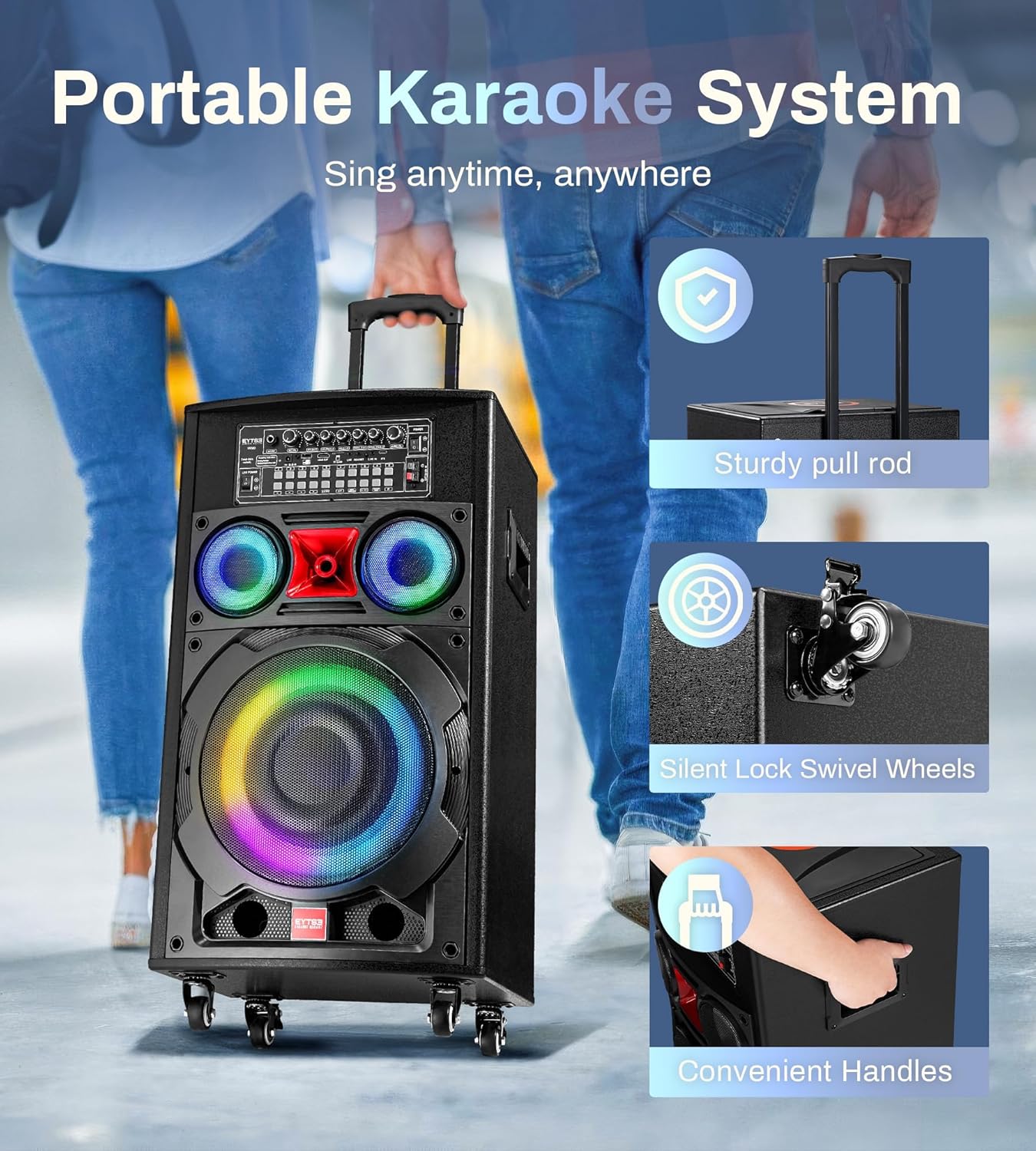 Karaoke Machine with Screen Lyrics Display for Adults 14.1