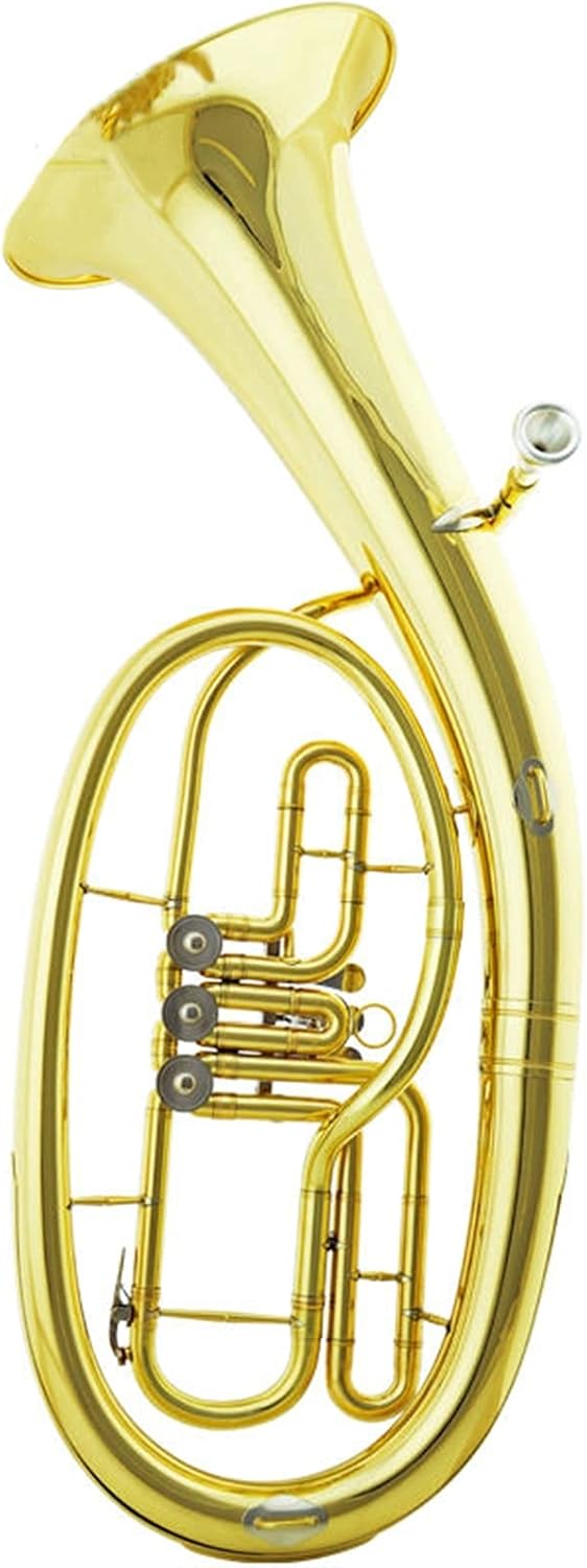 Trumpet Set Professional Baritone Horn B Flat Gold Lacquer Baritone Brass Wind Instrument with Mouthpiece & Baritone Case Trumpets Beginner