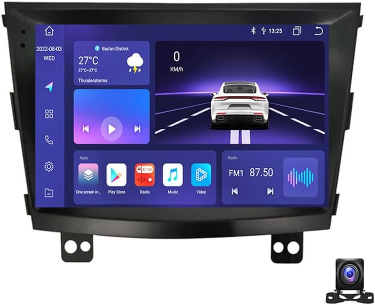 Double Din Android 13 Car Stereo Radio for SsangYong Tivoli 2014~2017 9 inch Touchscreen Multimedia with Navigation MP5 Player, SWC, DSP RDS FM, Carplay/Android Auto,8 core m800s 8g+256g