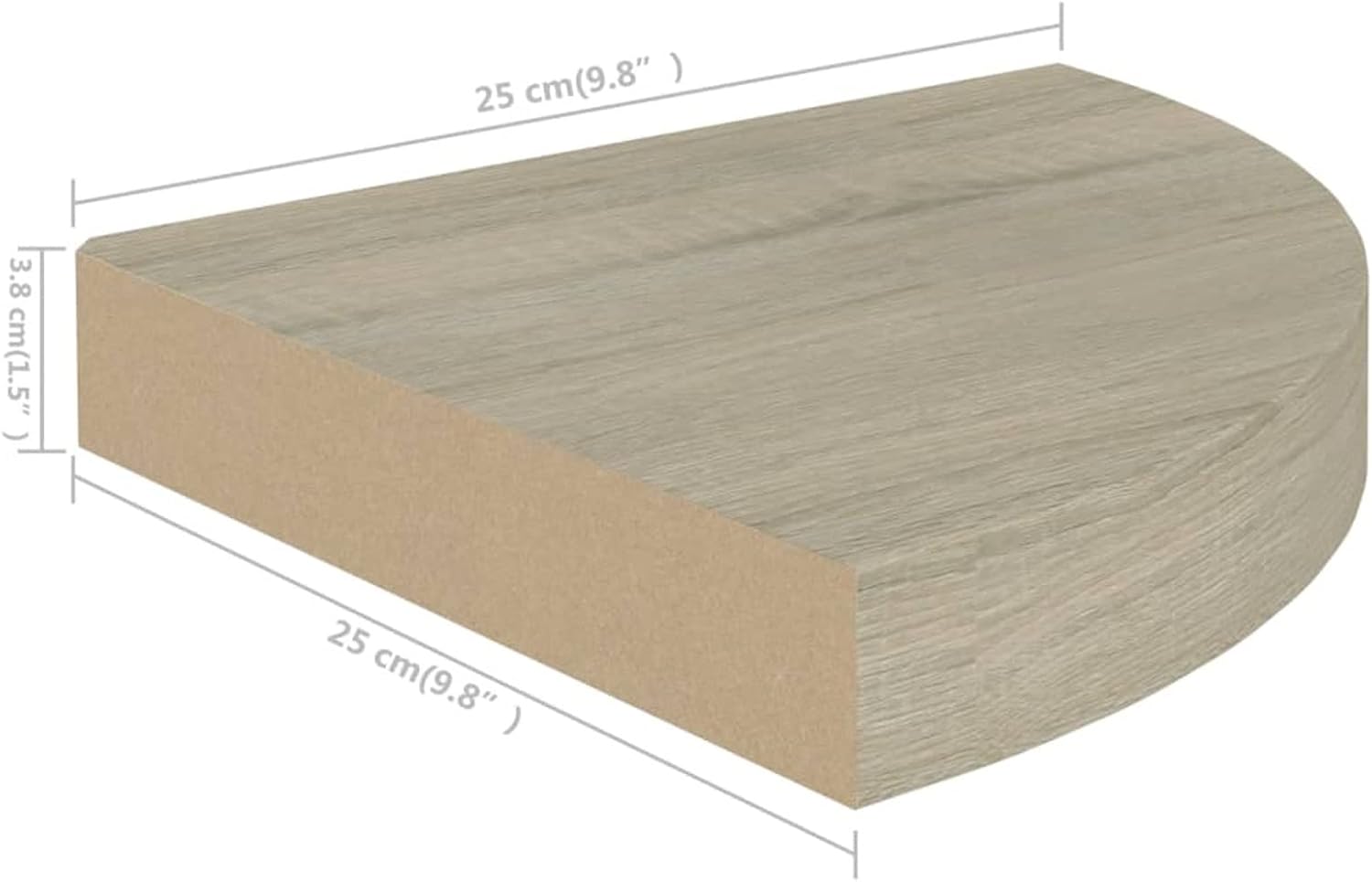 4 Pcs Floating Corner Shelf Brown 9.8