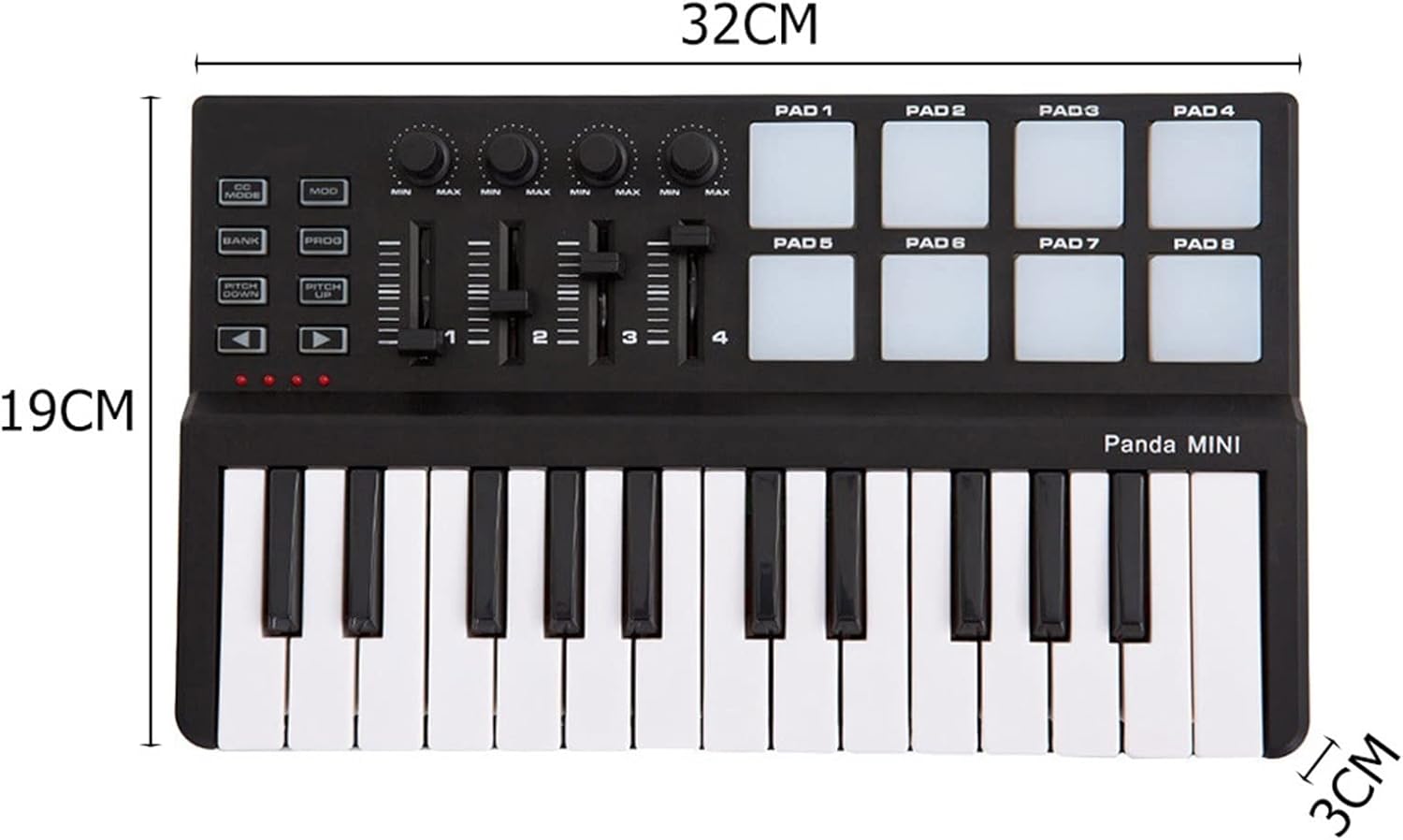KESHUO Electric Keyboard MIDI Keyboard Controller Mini 25-Key USB Keyboard and Drum Pad MIDI Controller Professional Musical Instruments