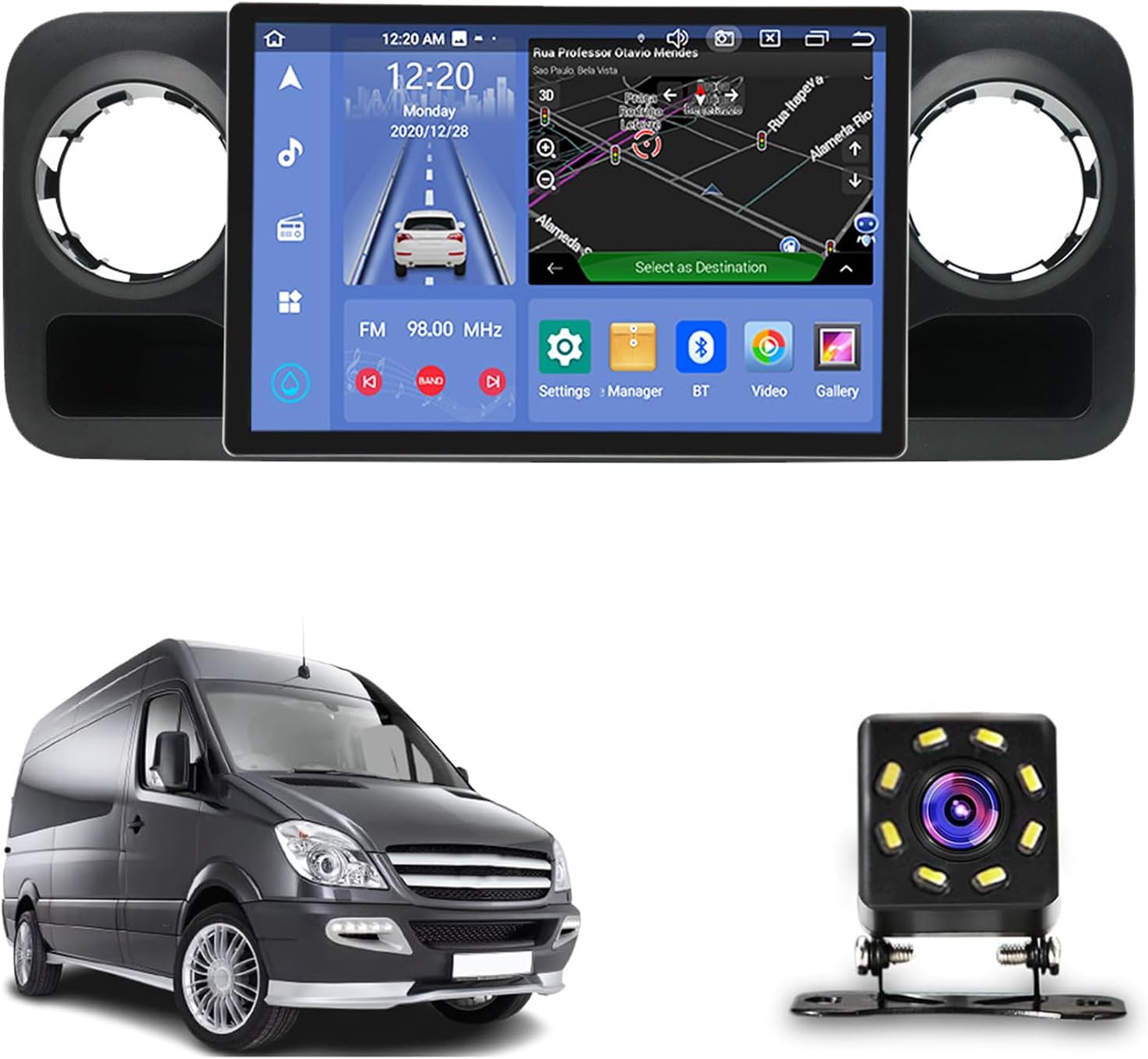 13.3 inch Car Stereo Radio for Mercedes-Benz Sprinter 2500 (2018-2022), Android 13 Multimedia Video Audio Player with Android Auto/CarPlay/GPS/WiFi/Bluetooth/AM/FM(Size:8+256)