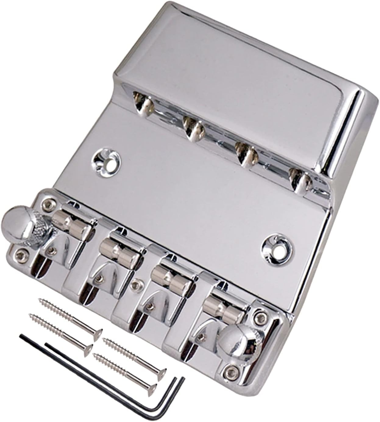 4 String Hard Tail Hardtail Fixed Bass Guitar Bridge Bass Parts Accessory Adjuatable and Detachsble Electric Guitar Bridge