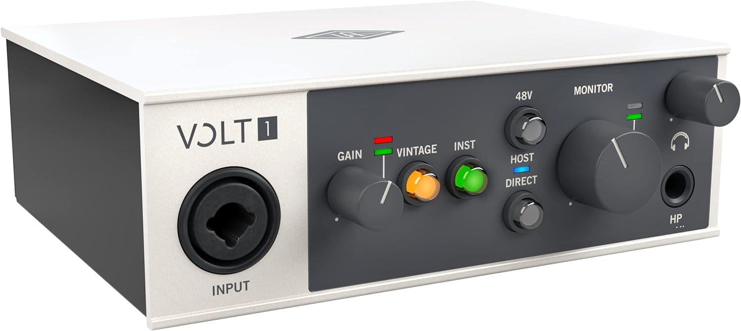 UA Volt 1 USB Audio Interface for recording, podcasting, and streaming with essential audio software, including $400 in UAD plug-ins | Audio-Technica AT2020 Cardioid Condenser Studio XLR Microphone
