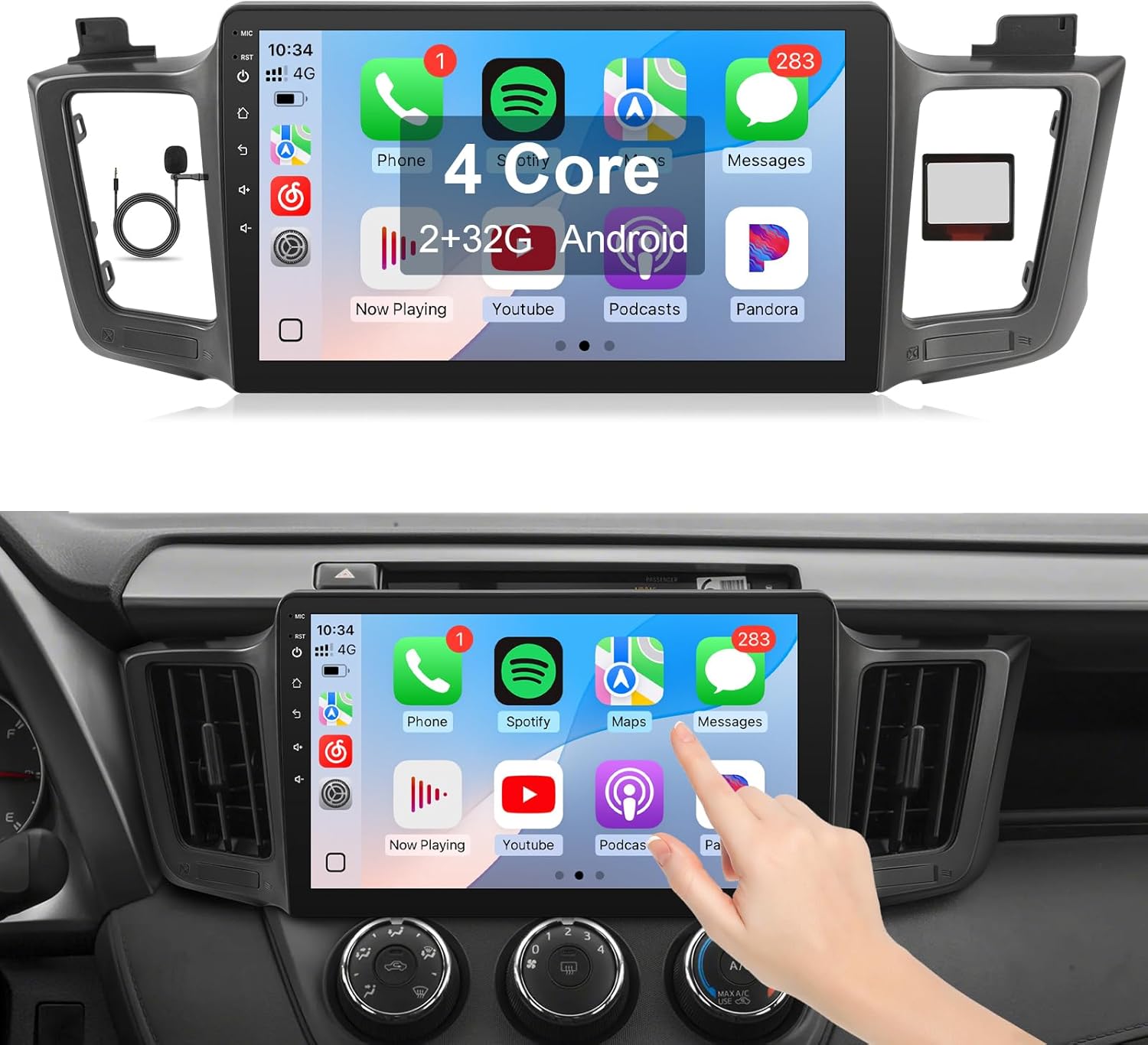 Leadfan Car Radio for Toyota RAV4 2013-2018 Stereo Compatible with JBL Audio Receiver Wireless CarPlay Android Auto, 9 Inch Touchscreen BT WiFi GPS Navigation Backup Camera MIC SWC Estereo 2+32G