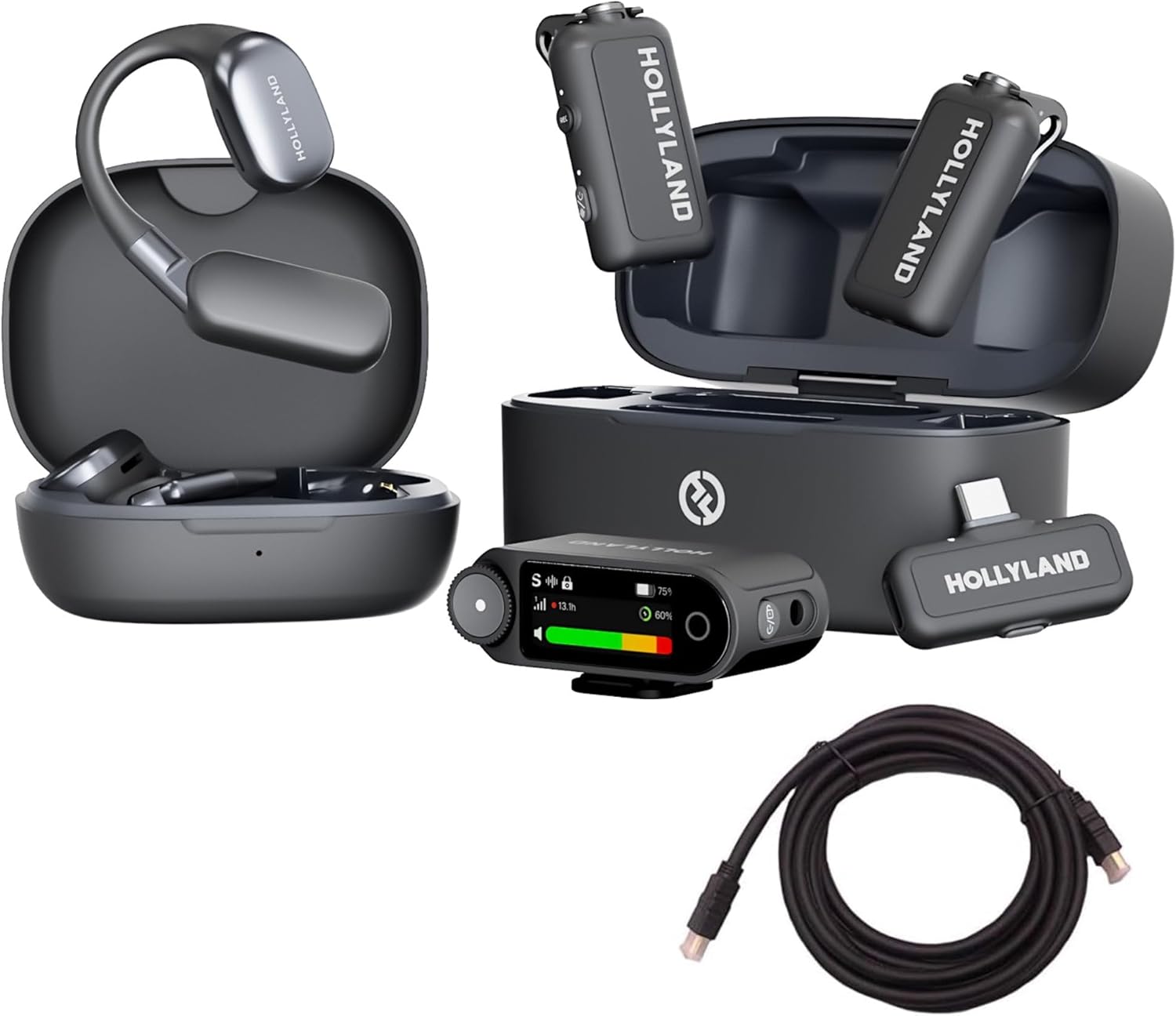 Hollyland Lark MAX 2 Ultimate Combo with HS-101 24K Golded Plated HDMI Cable