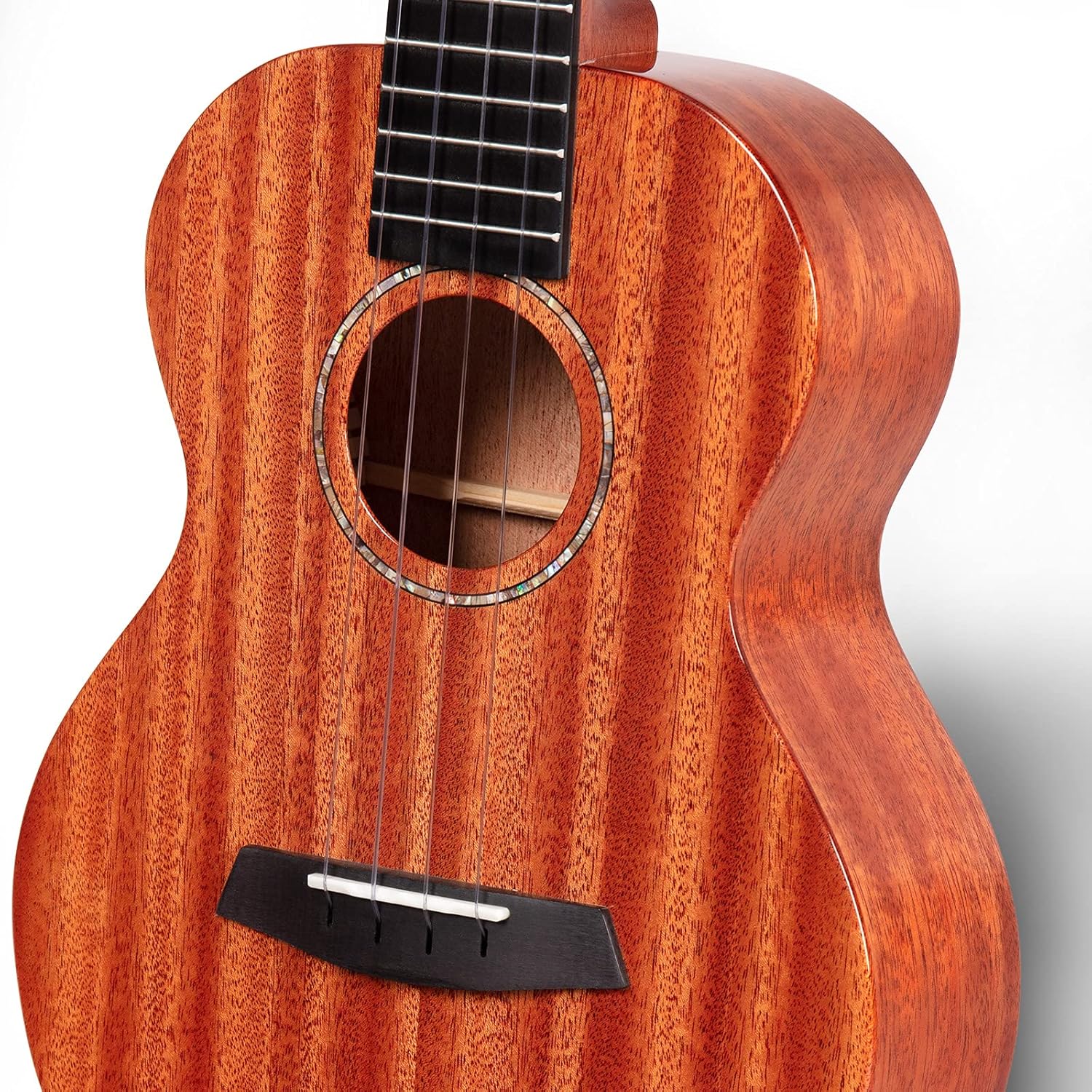 Enya EUC-MAD Concert Ukulele Solid Gloss Mahogany Original Color 23 Inch with High-end 15mm Padded Gig Bag