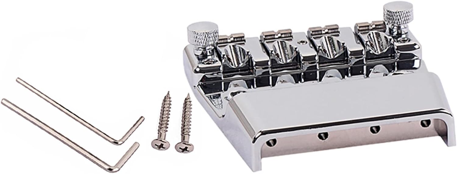 4 String Electric Bass Bridge Saddle Bridge Strain Plate Bridge for Bass DIY Parts Electric Guitar Bridge