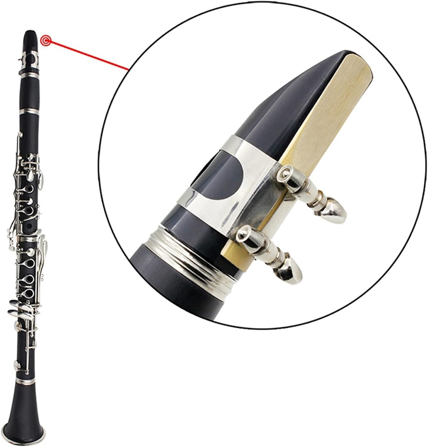 Standard Clarinet ABS 17 Key Clarinet BB Flat Soprano Binocular Clarinet with Cleaning Cloth Gloves Reed Case Woodwind Instrumen Beginner Clarinet