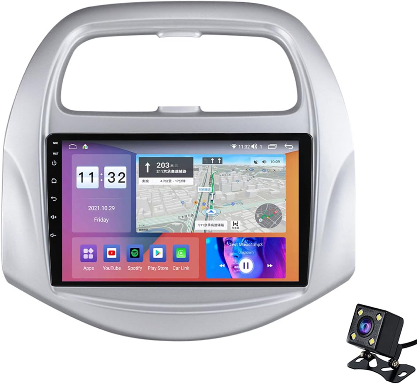 Head Unit Radio for Chevrolet Spark Beat 2018 2019 2020, Bluetooth Wireless CarPlay Backup Camera DSP, Android 12 Car Stereo