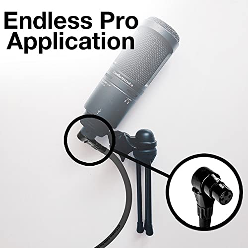 Balanced XLR Cable Male to Right Angle - 100 Feet Green - Pro 3-Pin Microphone Connector for Powered Speakers, Audio Interface or Mixer for Live Performance & Recording