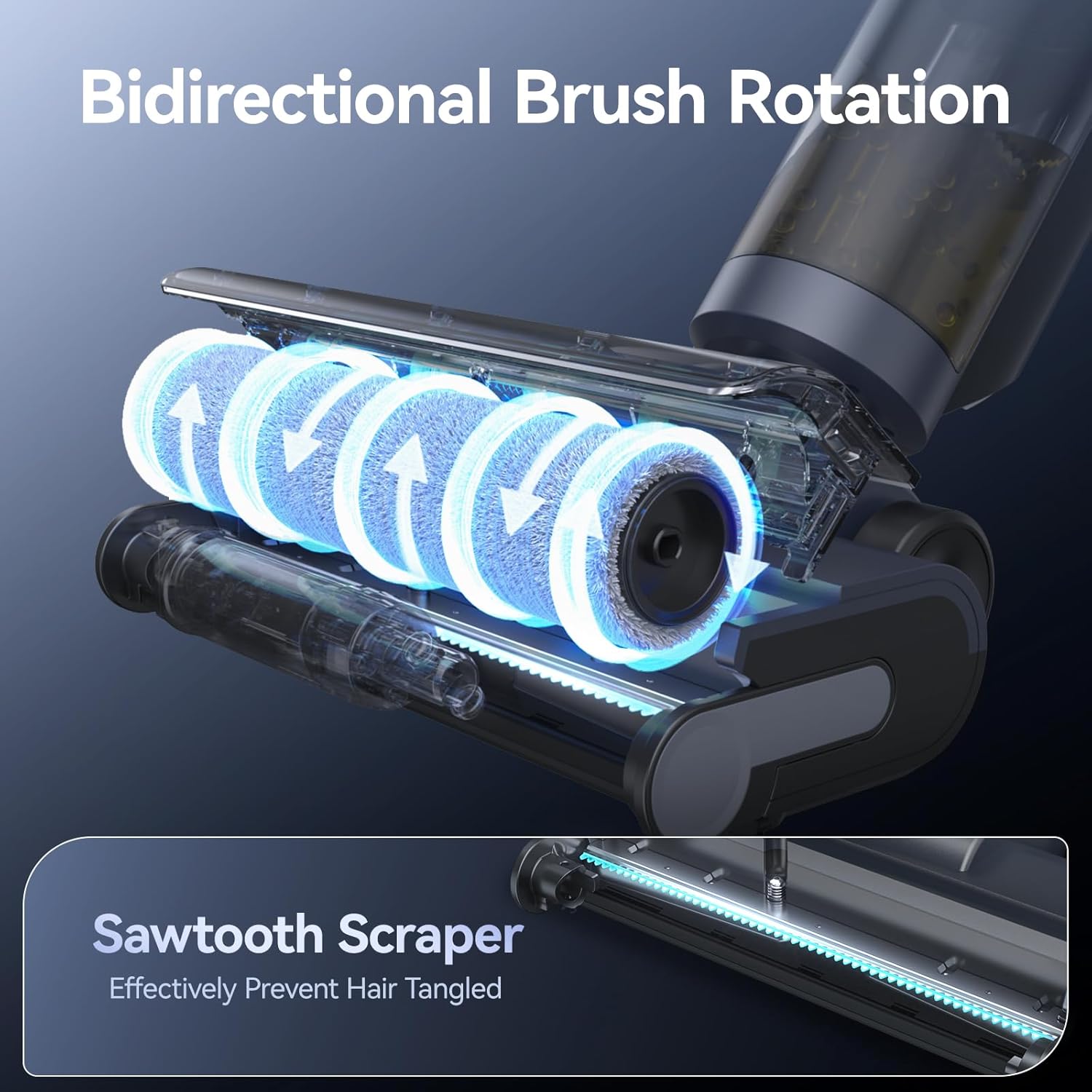 JONR ED12 PRO Wet Dry Vacuum Cleaner,Vacuum Mop, Three Sided Cleaning,Hot Water Self-Cleaning,Hot Air Drying,Tangle-Free,Smart Hard Floor Cleaner Machine with Powerful Suction