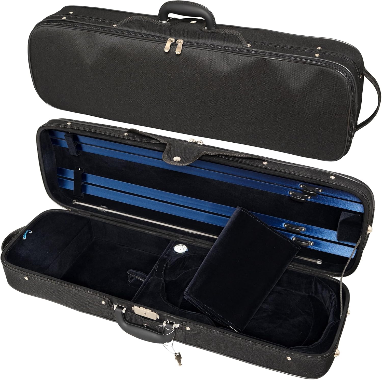 MI&VI Vivace Series Hard Wood Hybrid Violin Case — Light Oblong Case for 3/4 Sized Violins, NW-7015