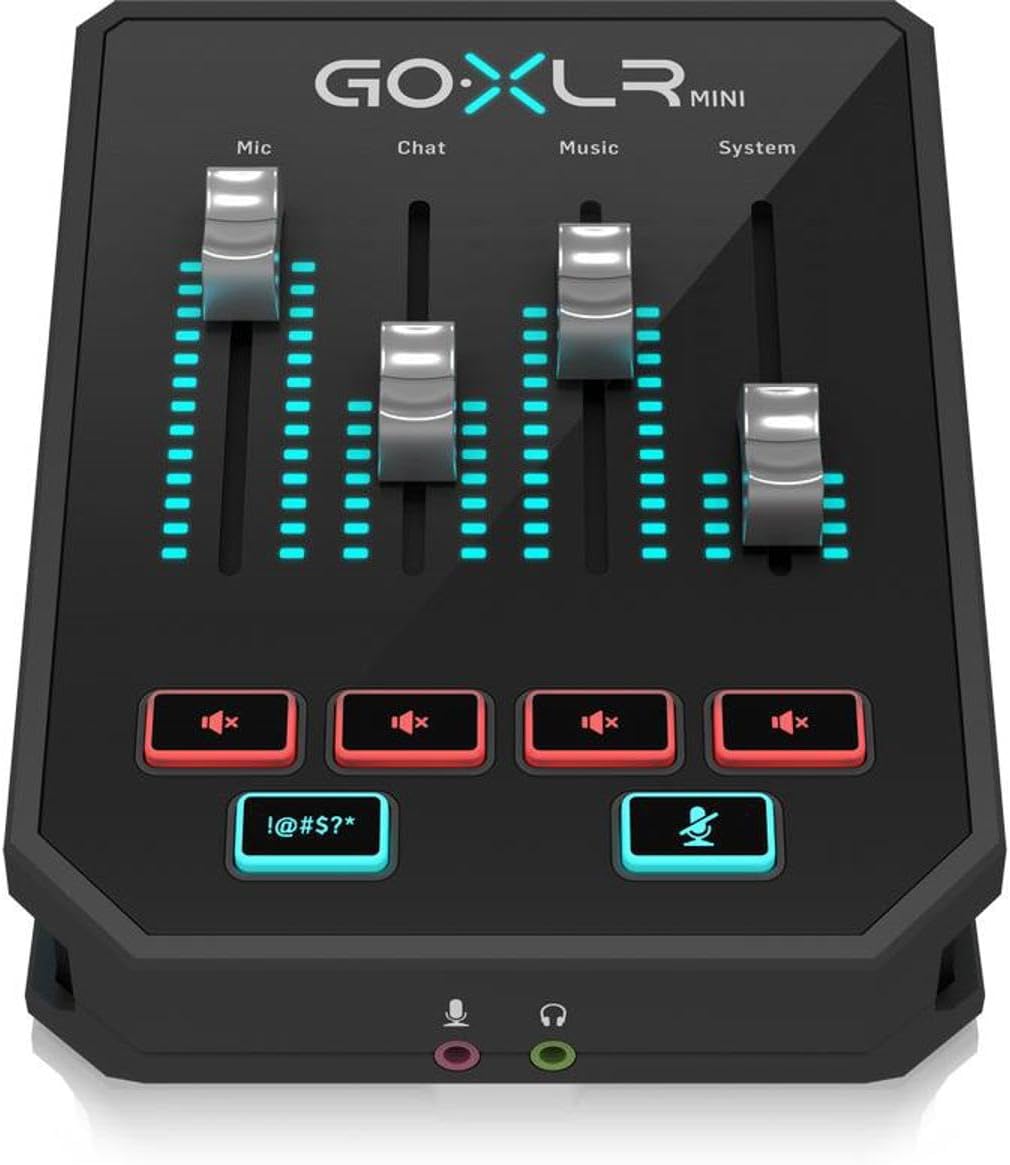 TC Helicon GoXLR MINI Online Broadcast Mixer with USB/Audio Interface and Midas Preamp, Officially Supported on Windows