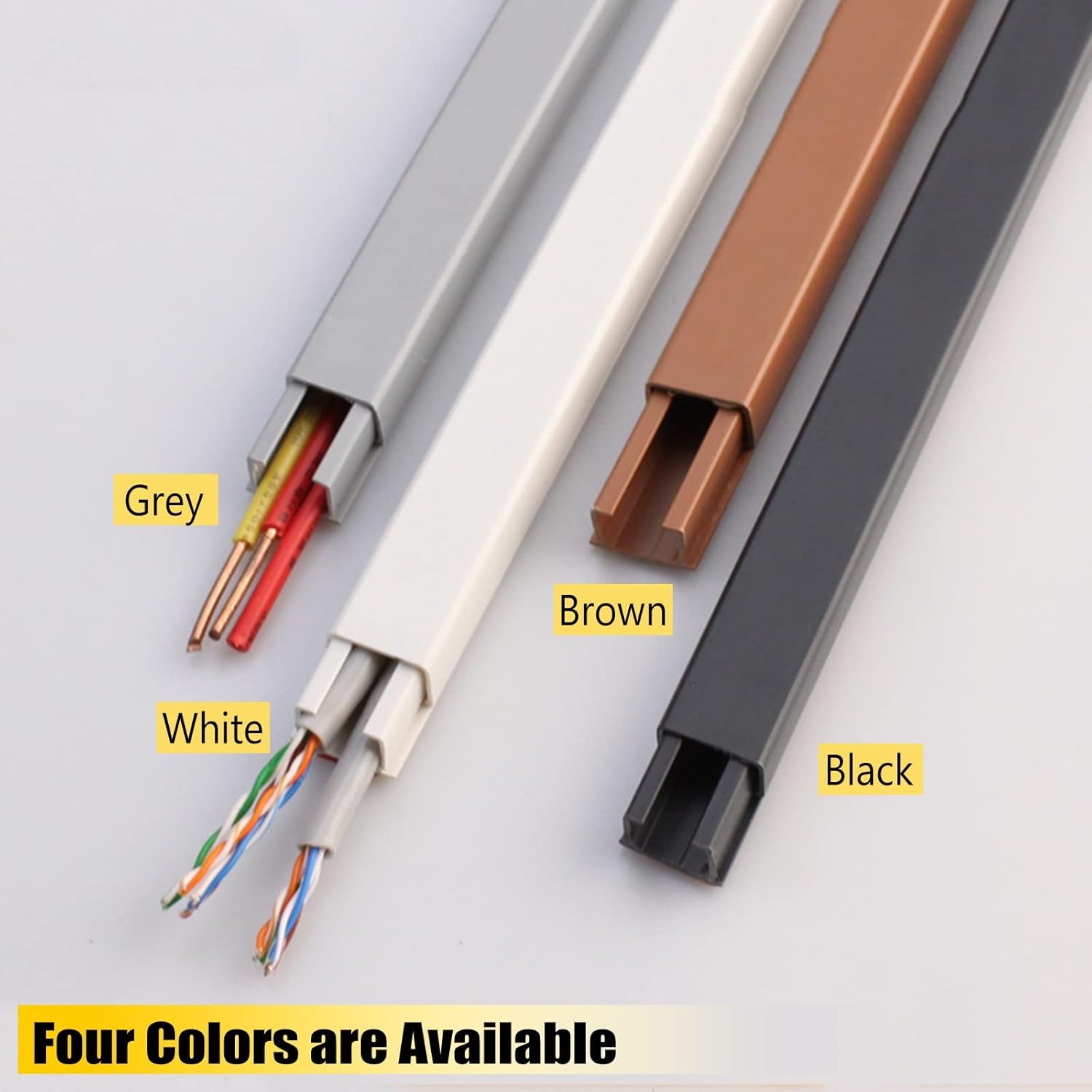 ZJMAMA Corner Cable Concealer Grey, Self Adhesive PVC Cable Hider Organizer Kit, Cord Hider for Home Office Wall Mount TV Powers Cords (Color : 40x20mm, Size : 10m/33ft Length)