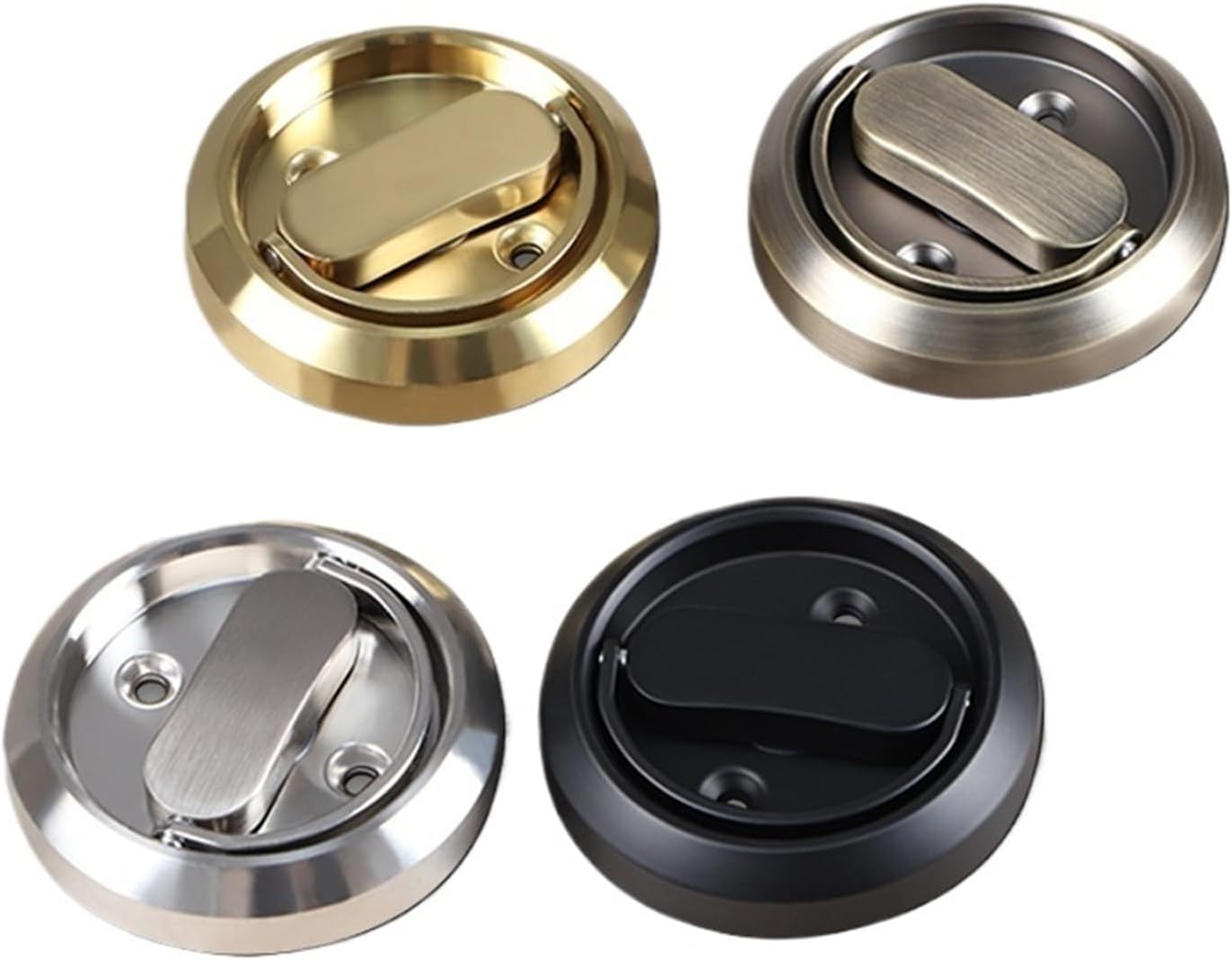Pull Ring Invisible Lock Double Side Dark Bedroom Door Interior Wooden Push Shift with Key Without Handle(B1_60MM)