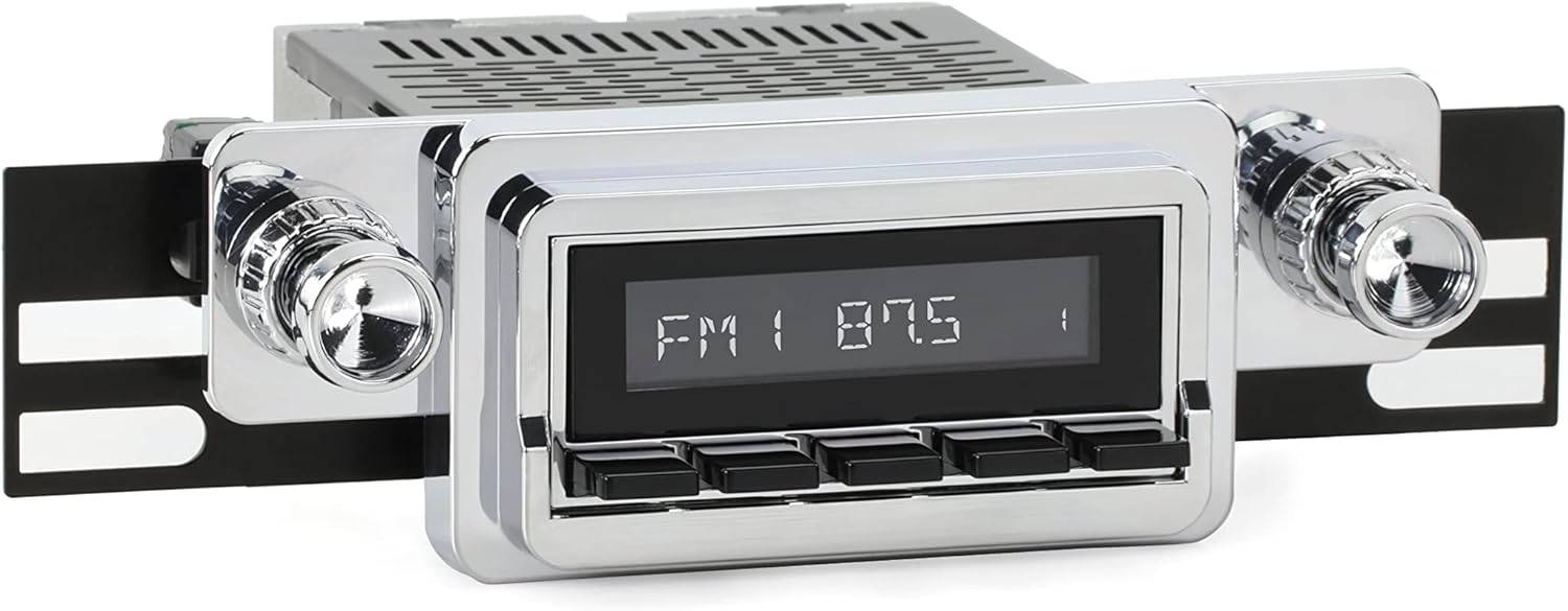 RetroRadio Compatible with 1964-66 Ford Mustang Features Include Bluetooth, AUX, AM/FM LACB-M1-125-04P-74PF1