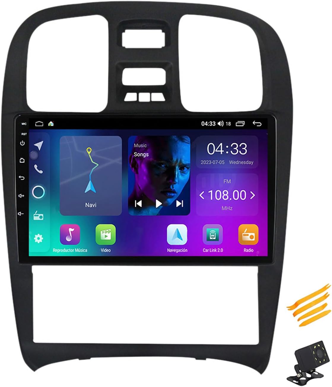 Android 13 Car Stereo Bluetooth Car Play 2 DIN Touch Screen Compatible with Hyundai Sonata Fe 2004~2012 9in QLED Display Car Radio with Navigation Android Auto FM RDS SWC,4 Core NF2 2G+32G