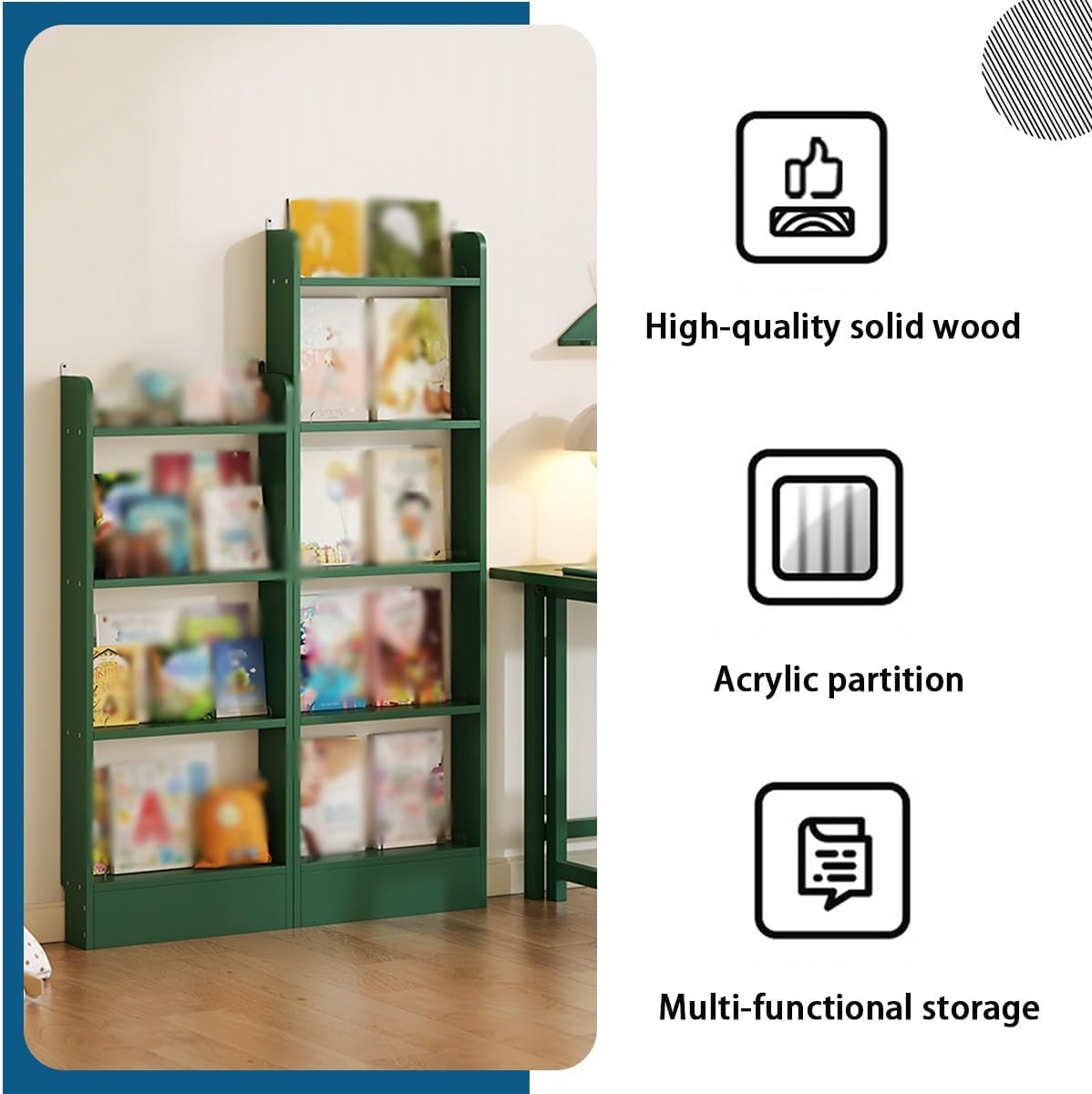 Wooden Behind The Door Bookshelf,Multi-Tier Ultra Slim Cabinet,Floor-Standing Hidden Storage Cabinet,Open-Style Organizer,for Organizers and Storage(47.2 * 4.7 * 20.2in)