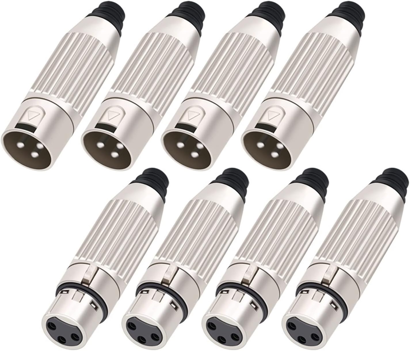 Silver Cable Soldering Straight Adapter X L R 3 Pin Male Female Plug XLR Audio Microphone Connector Adapter 10Pcs (Color : 10xD1033F)