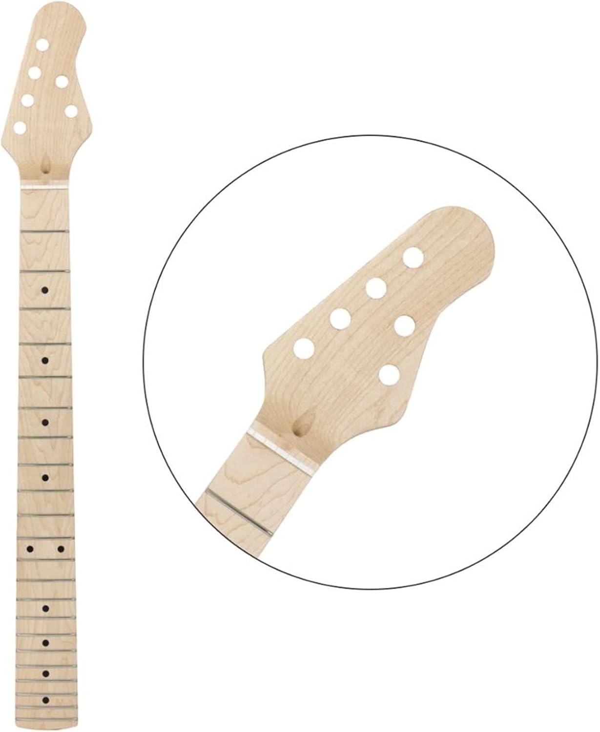 Electric Guitar Neck Maple 22 Frets Bolt On C Shape Clear Satin for DIY Guitar Projects Electric Guitar Neck