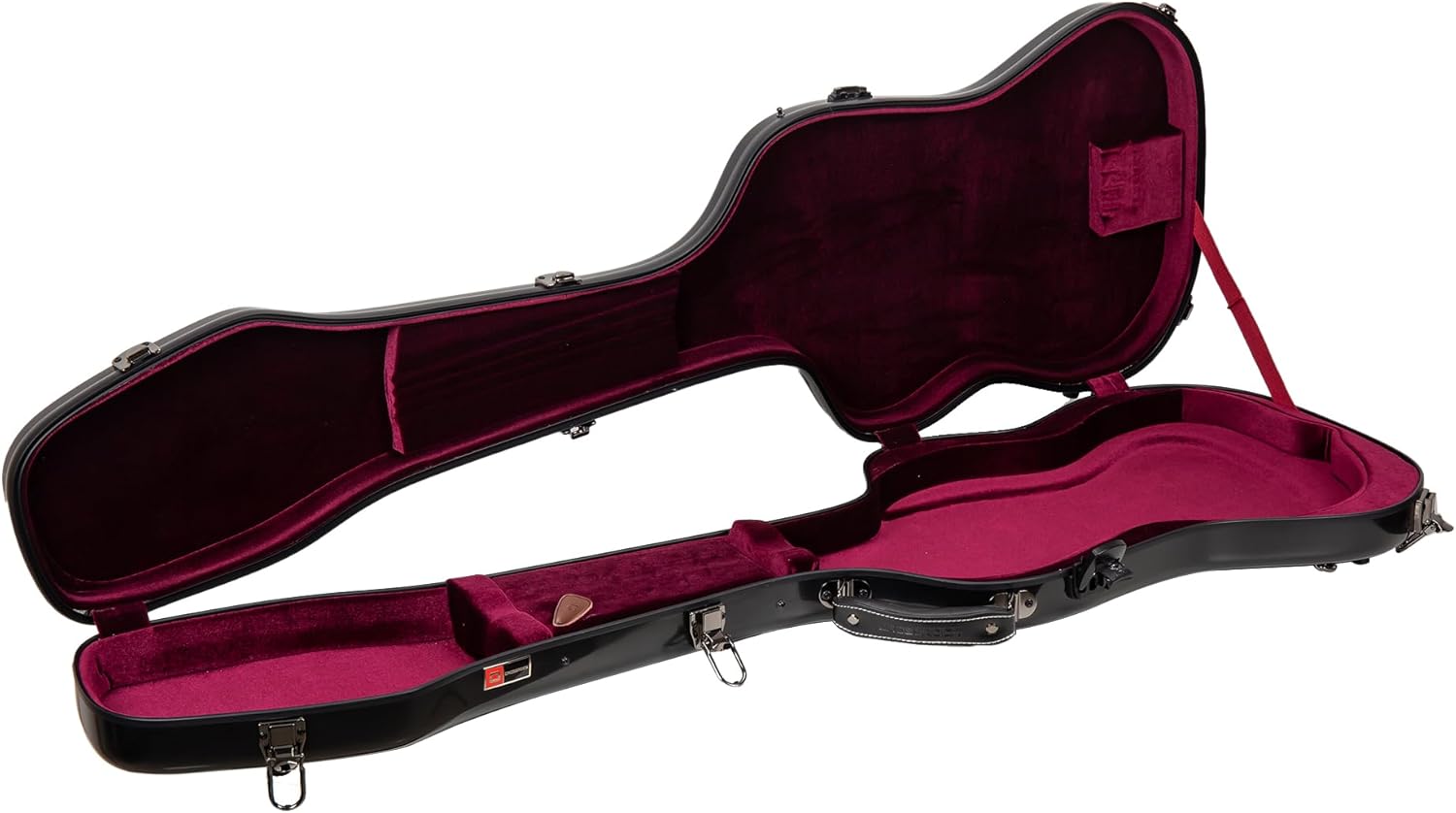 Crossrock Fiberglass Case fits for Jazz Bass Style Guitars with Removable Shoulder Straps-Black(CRF2021JBBK)