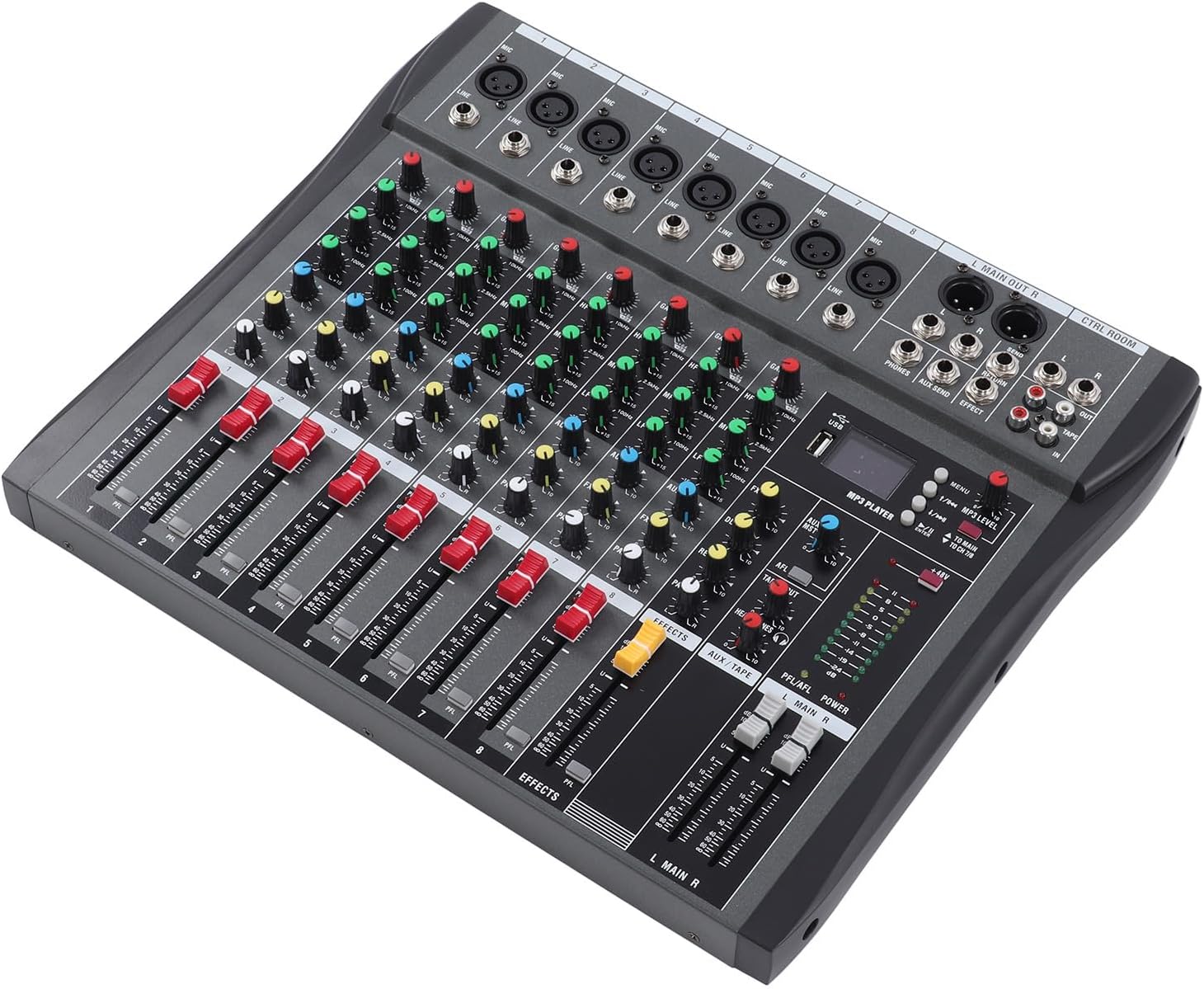 8 Channel Portable Audio 8 Channel Professional Sound Mixer, 8 Sound Mixer Detector Debugger Board with AC100‑240V