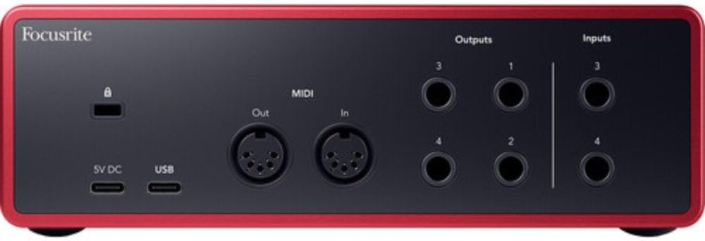 Focusrite Scarlett 4i4 USB-C Audio/MIDI Interface (4th Gen) Bundle with Studio Monitor Headphones, MXL 550/551 Microphone Ensemble Kit, Pop Filter, Mic Stand, Headphone Holder and 2x XLR Cable